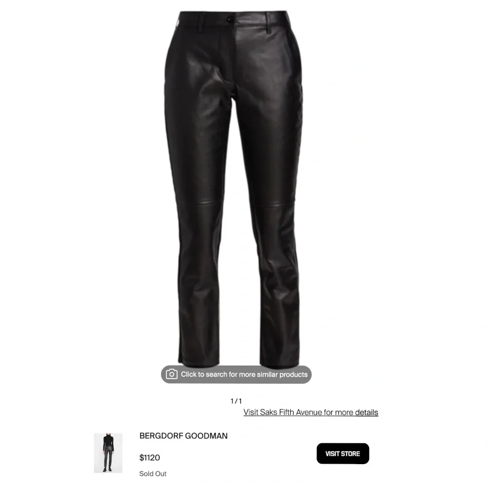 Sacai Mixed-Media Leather Knit Back Pants In Black NWT - Picture 6 of 10